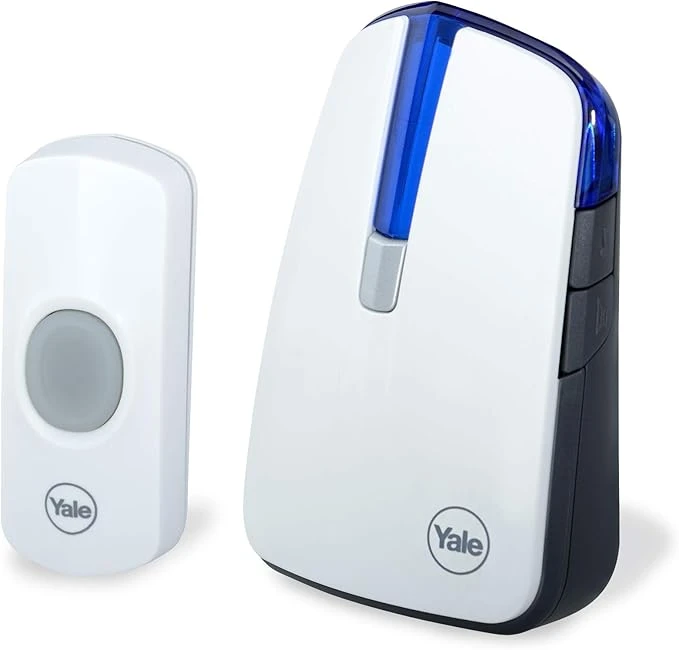 Yale Wirefree Doorbell & Chime, White, 32 Customizable Sounds, 100 m Range, Silent LED Notification,YWDC/582/XP