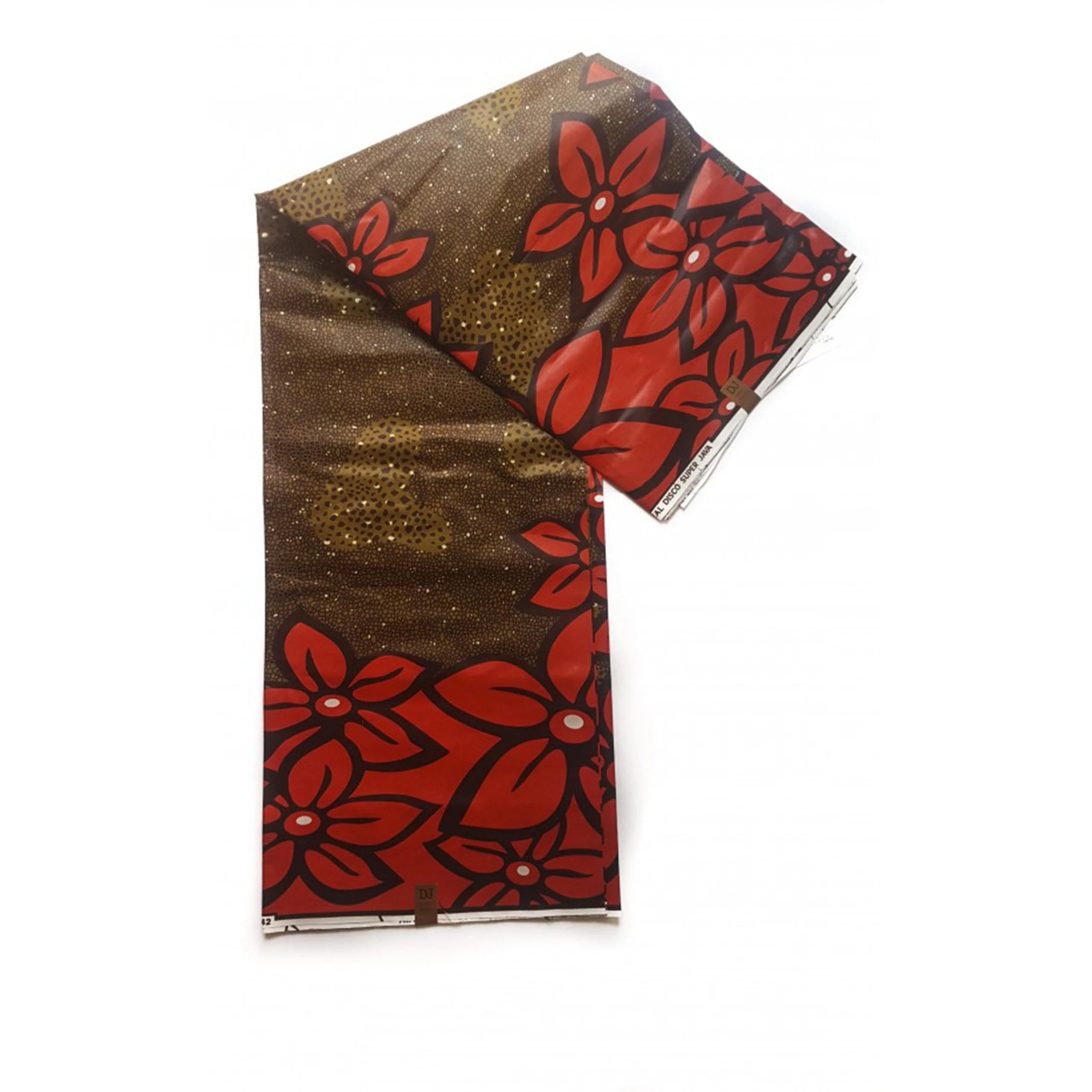 Red Petals African print fabric