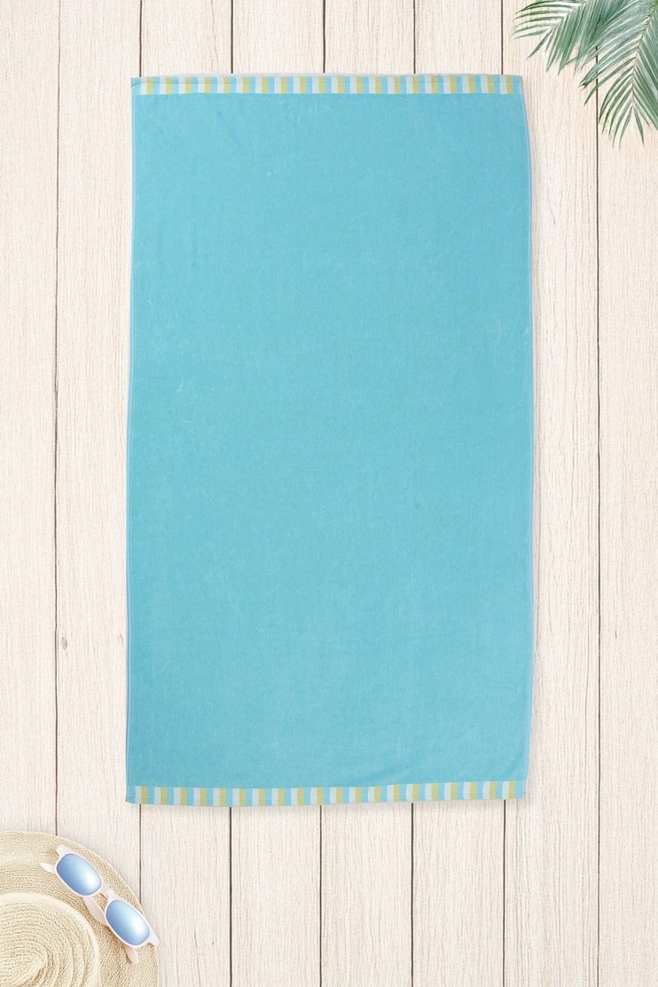 Cotton Jacquard Plain Beach Towel, 85x160cm