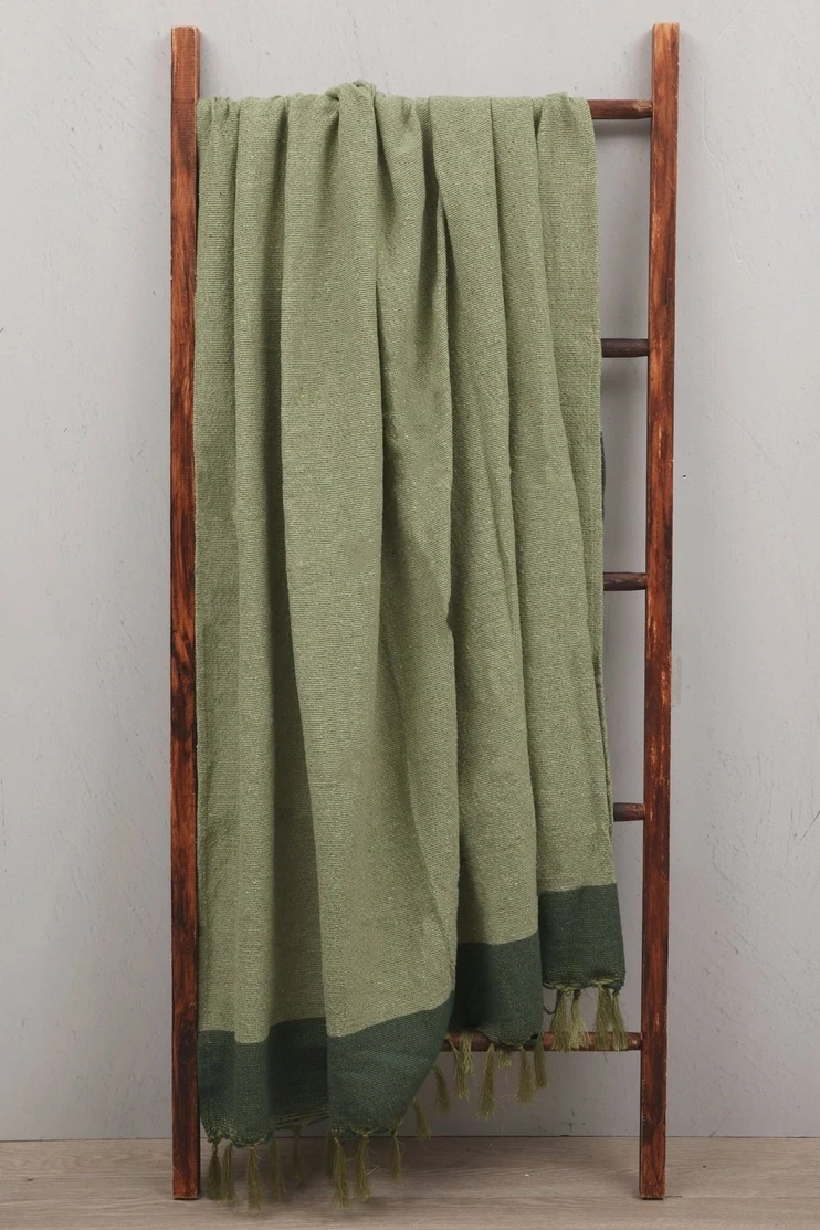 Polycotton Mingle Tassel Throw, 140x180cm