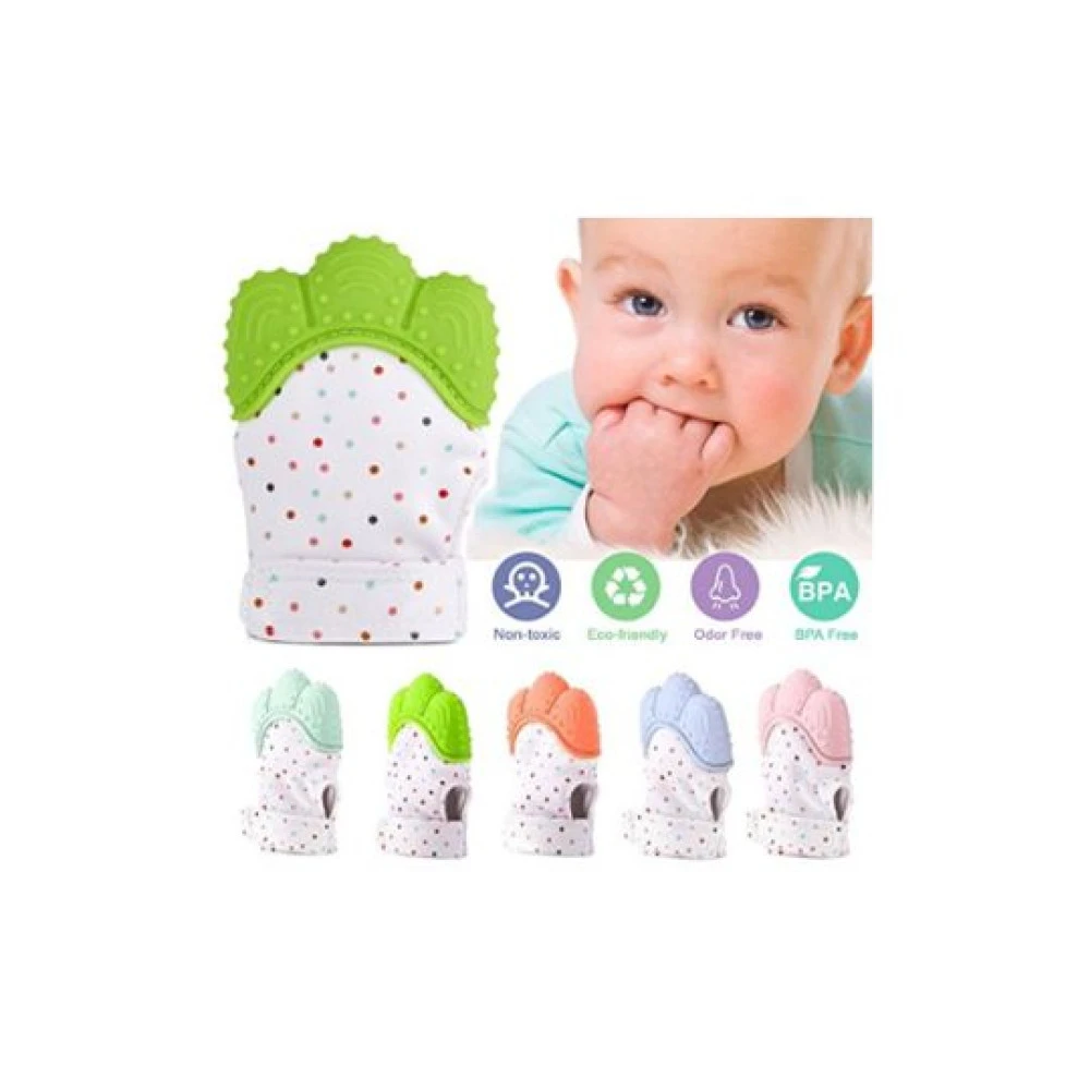 Baby silicone teething glove