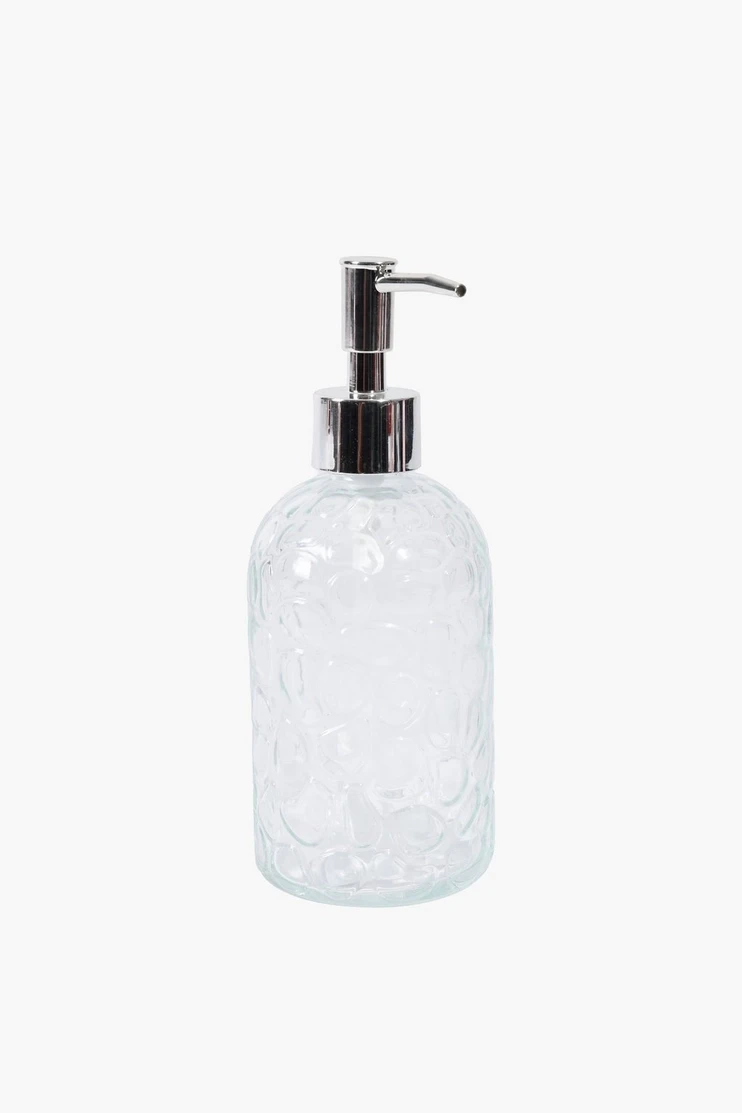 Glass Floral Soap Dispenser