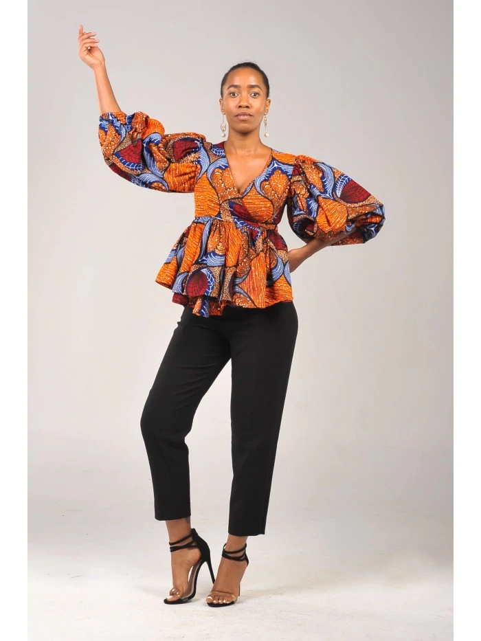 Pods Peplum Wrap Top