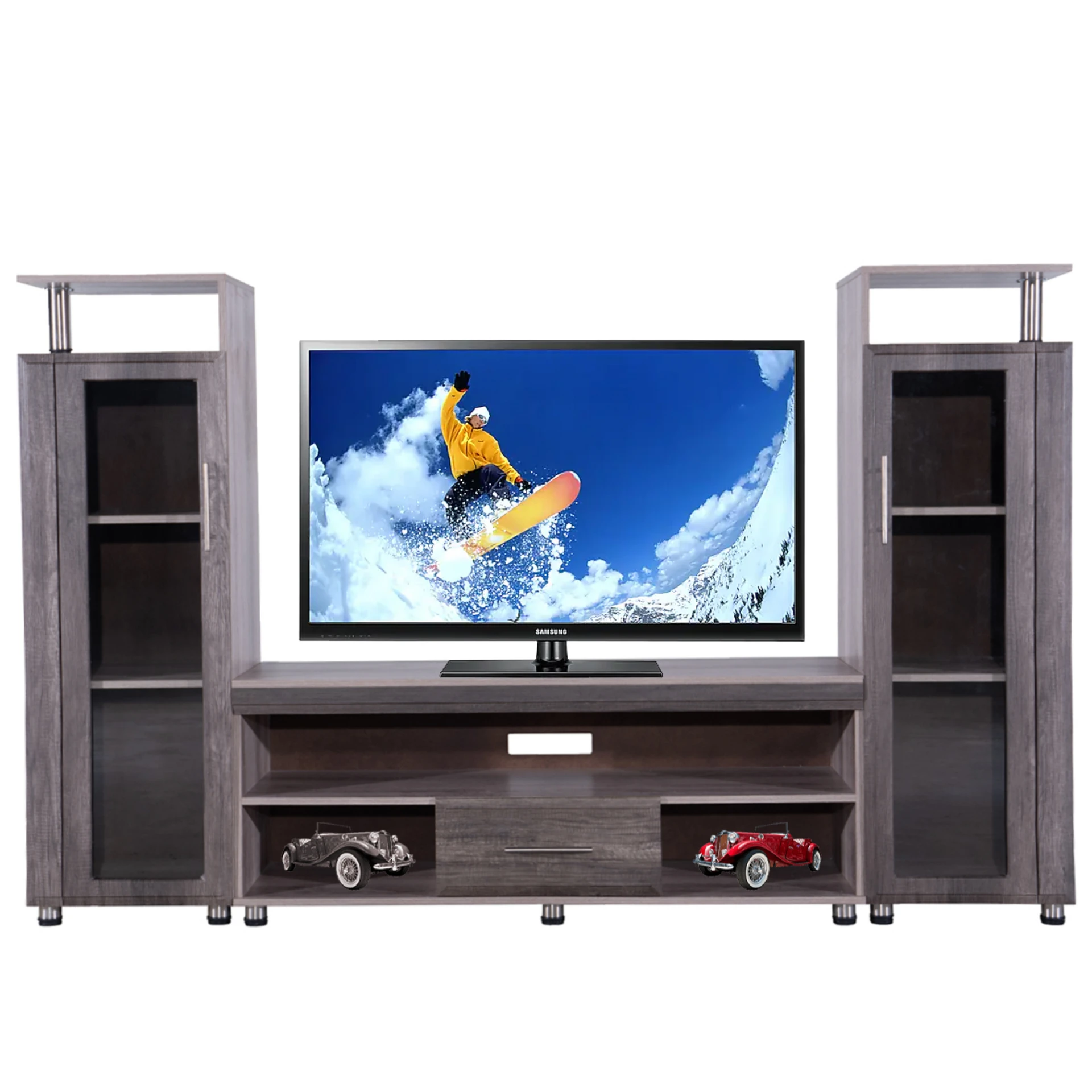 Camden 3 Piece Wall Unit, Charcoal & Grey