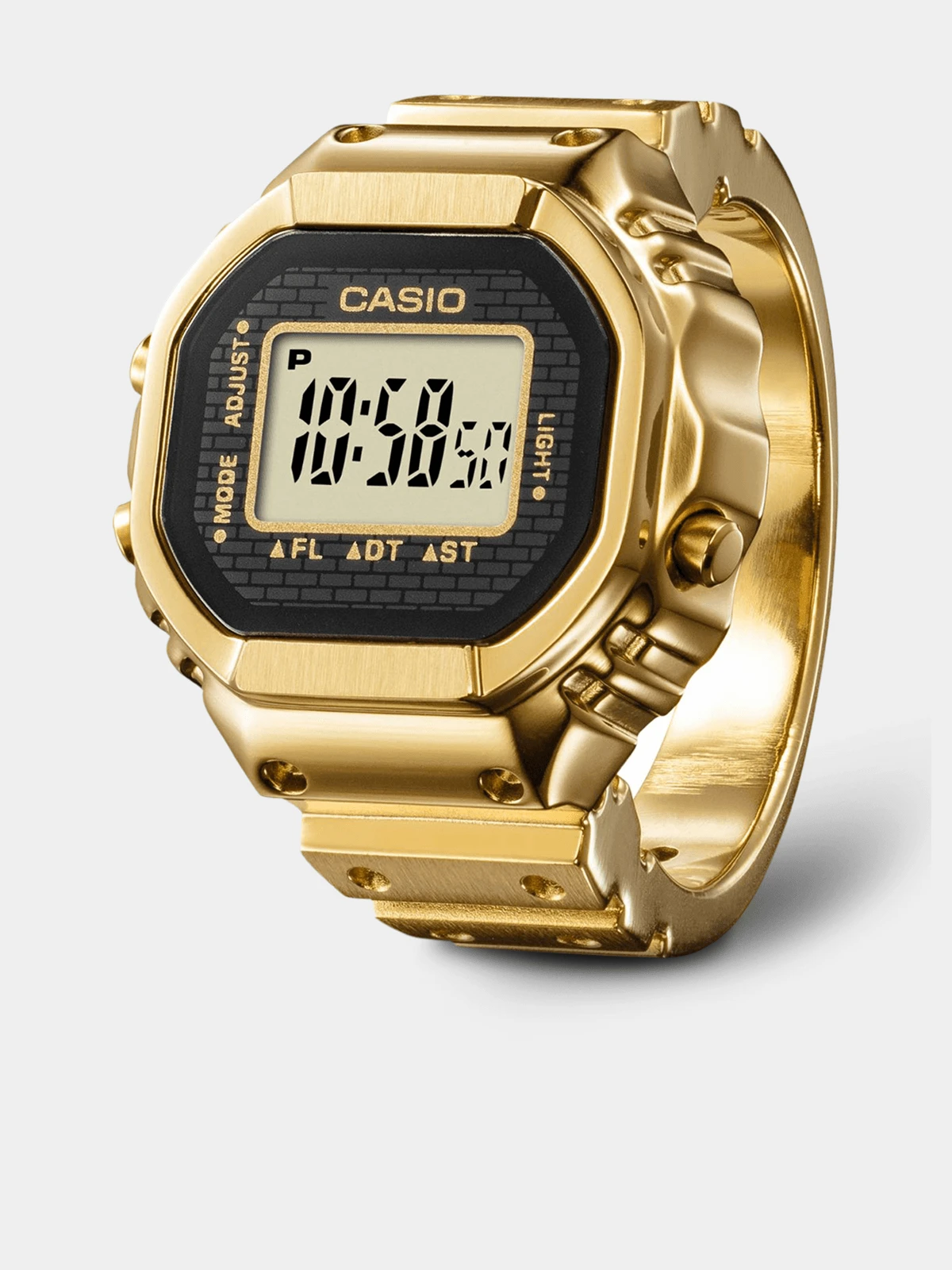 Casio Gold Plated Stainless Steel Digital Ring Watch