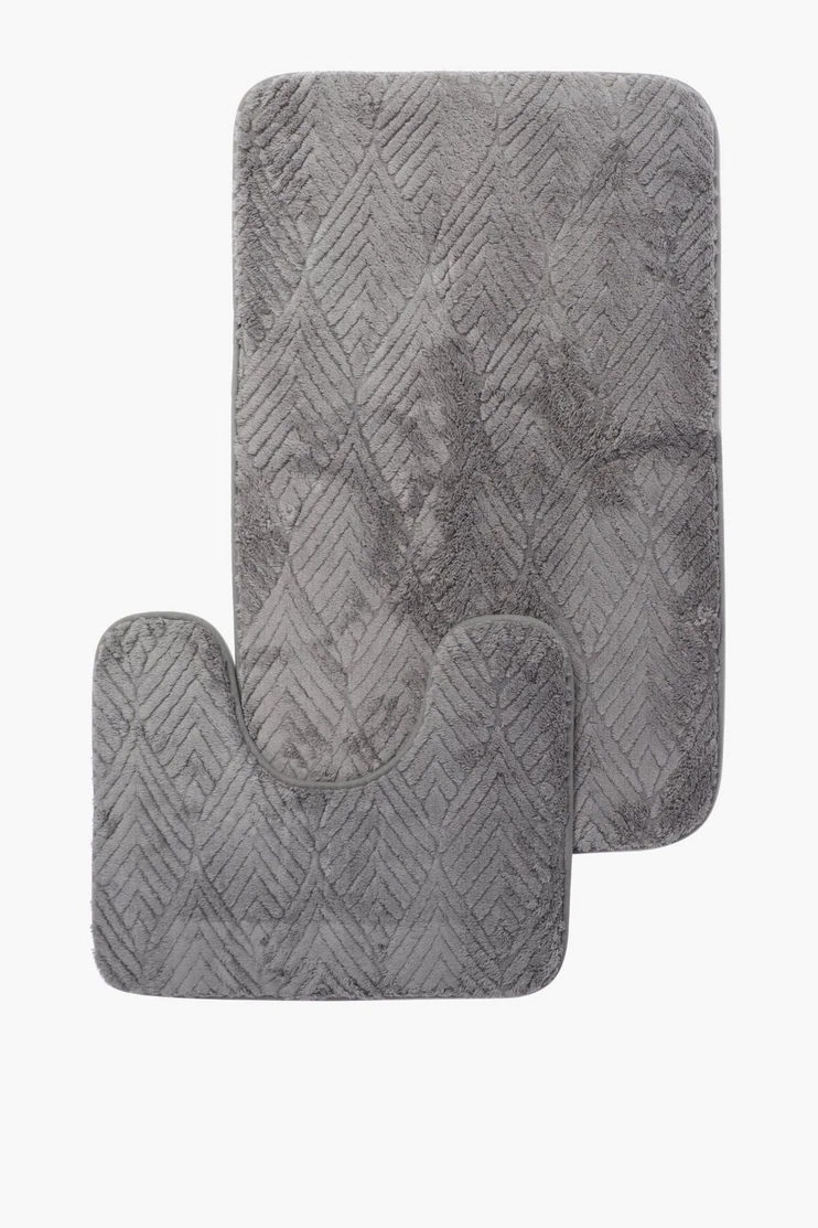 2 Piece Petal Foam Bath Mat Set