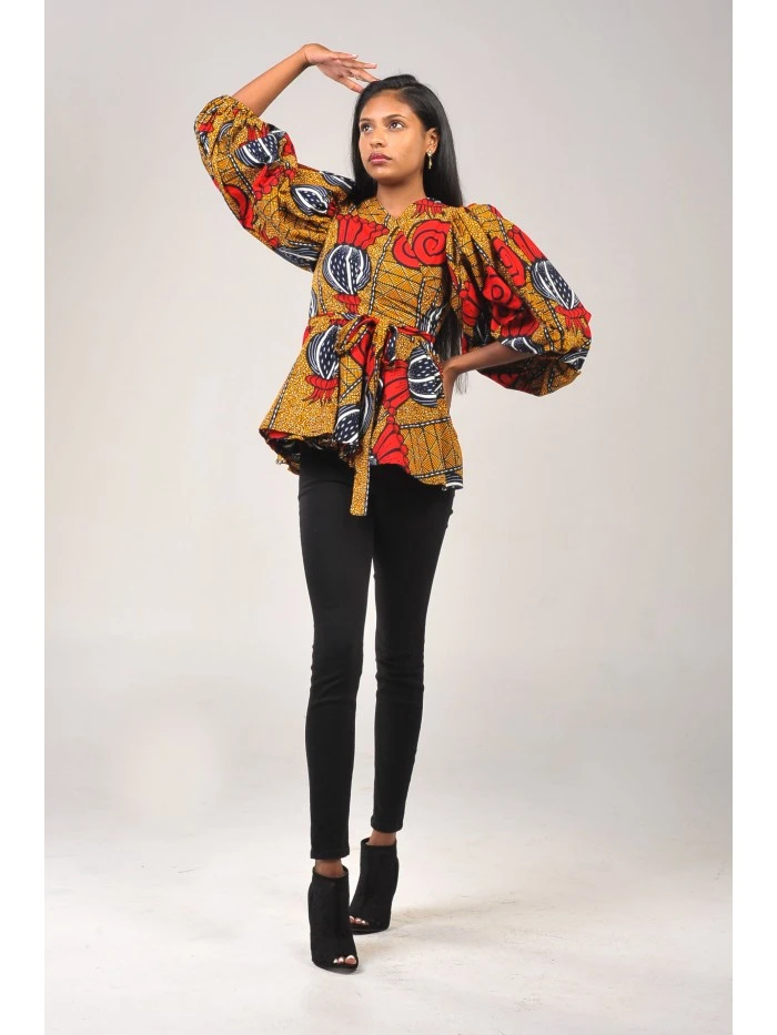 Izimbiza Peplum Wrap Top