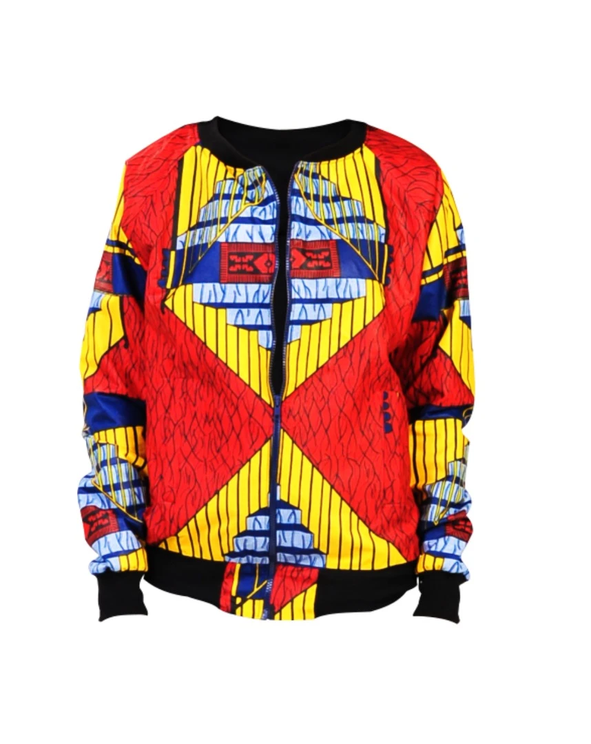 Ufefe Afriprint Bomber Jacket