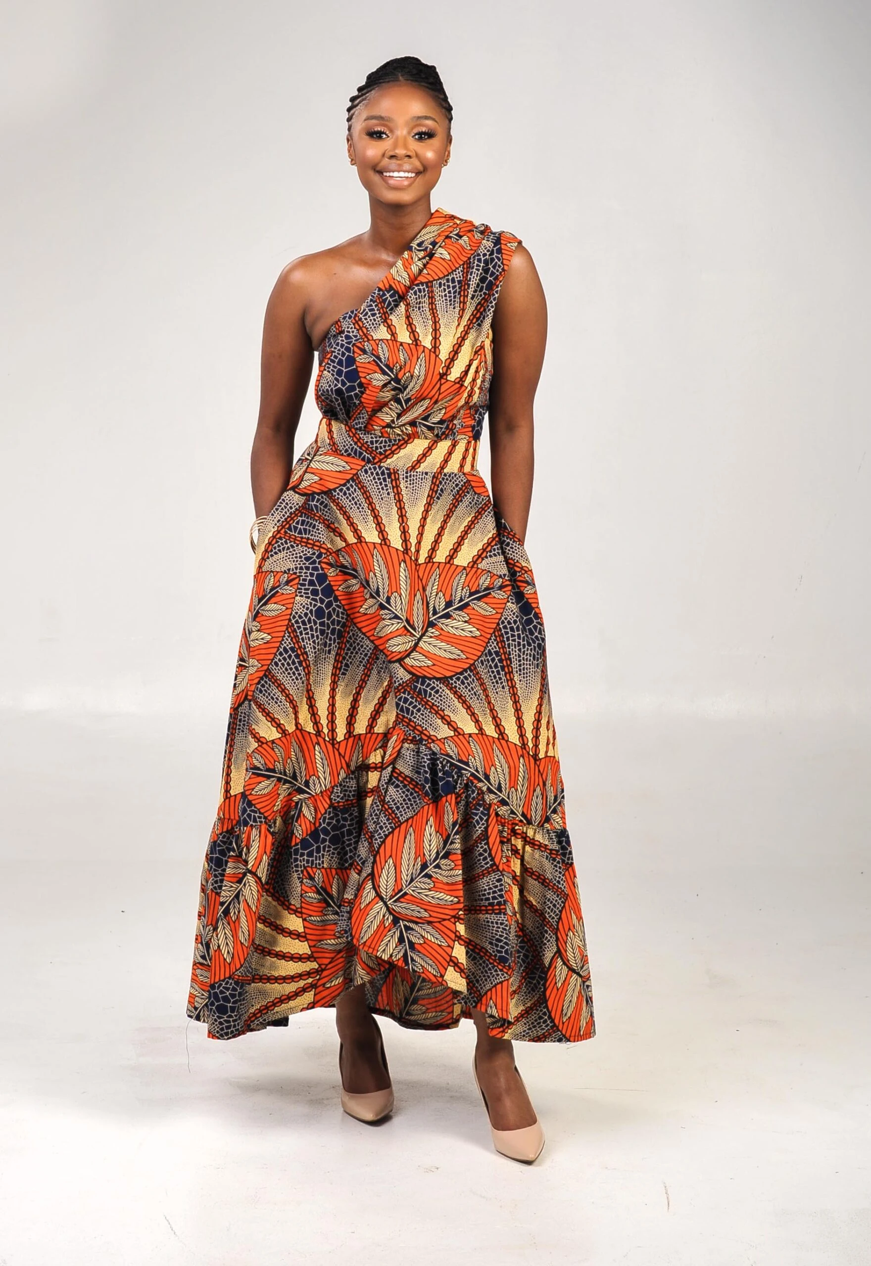 Orange Leaf Infinity Dress