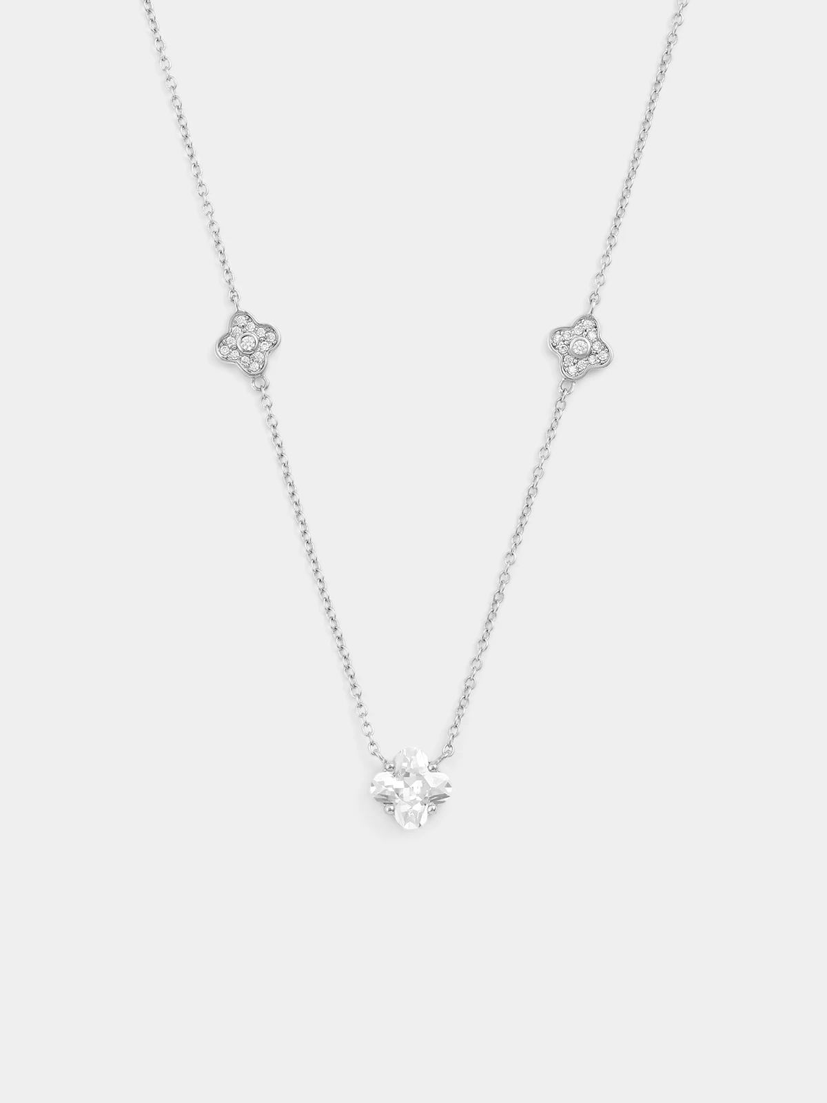 Sterling Silver Cubic Zirconia Station Necklet