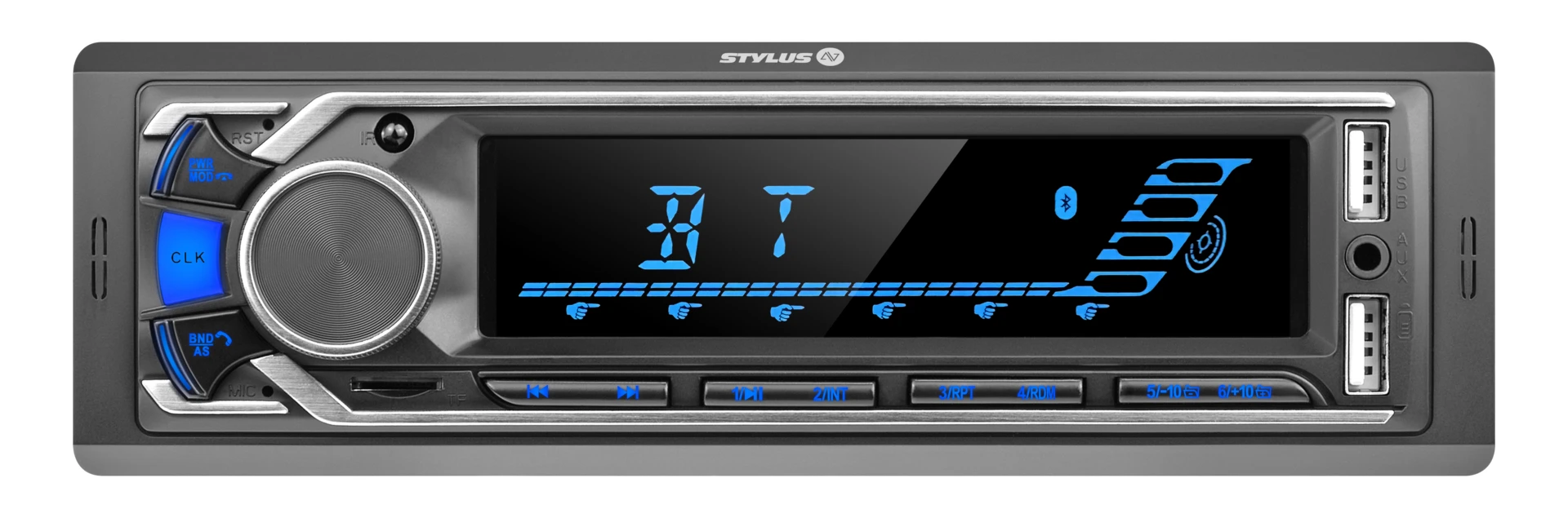 Stylus l Single Din FM Bluetooth Dual 5A USB RDS Receiver