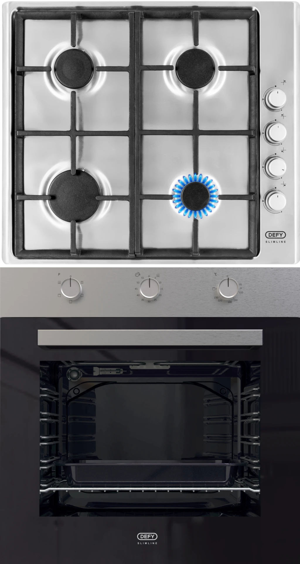 Defy Slimline Eye Level Oven Gas Hob Bundle DBO484E & DHG133 DCB843E