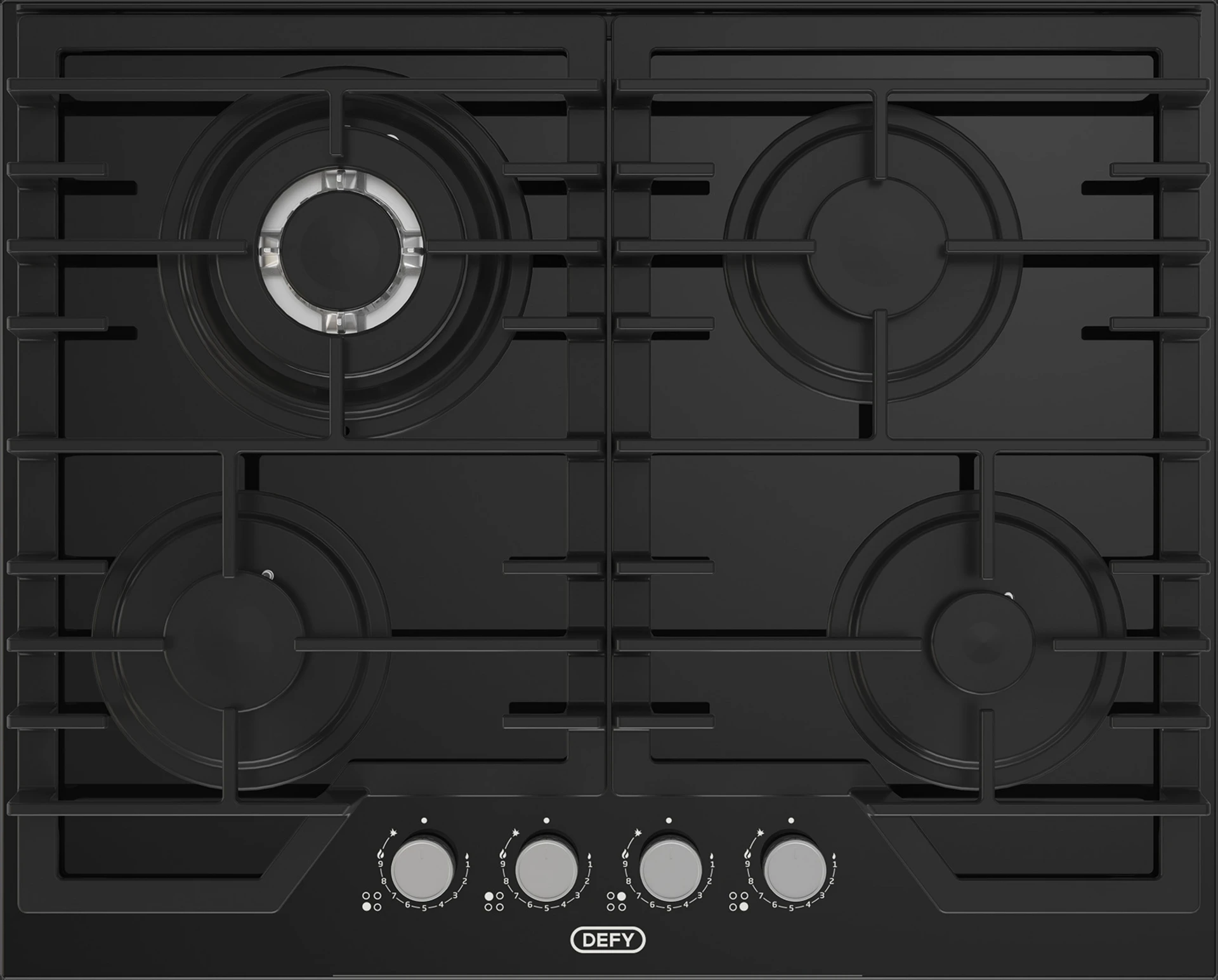 Defy 4 Gas On Glass Hob Black DHG614