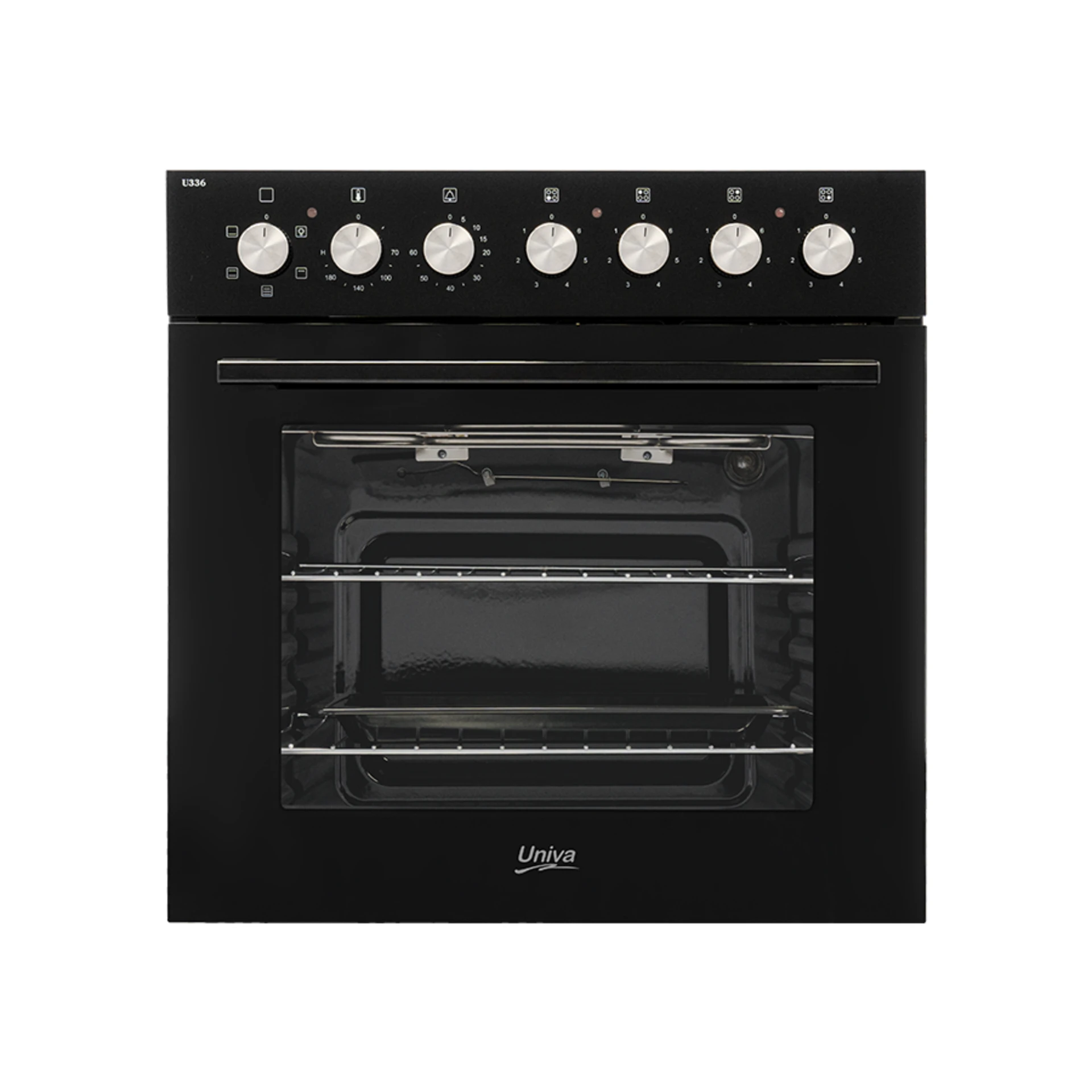 Univa Oven & Solid Hob Box Set Black U336B-1
