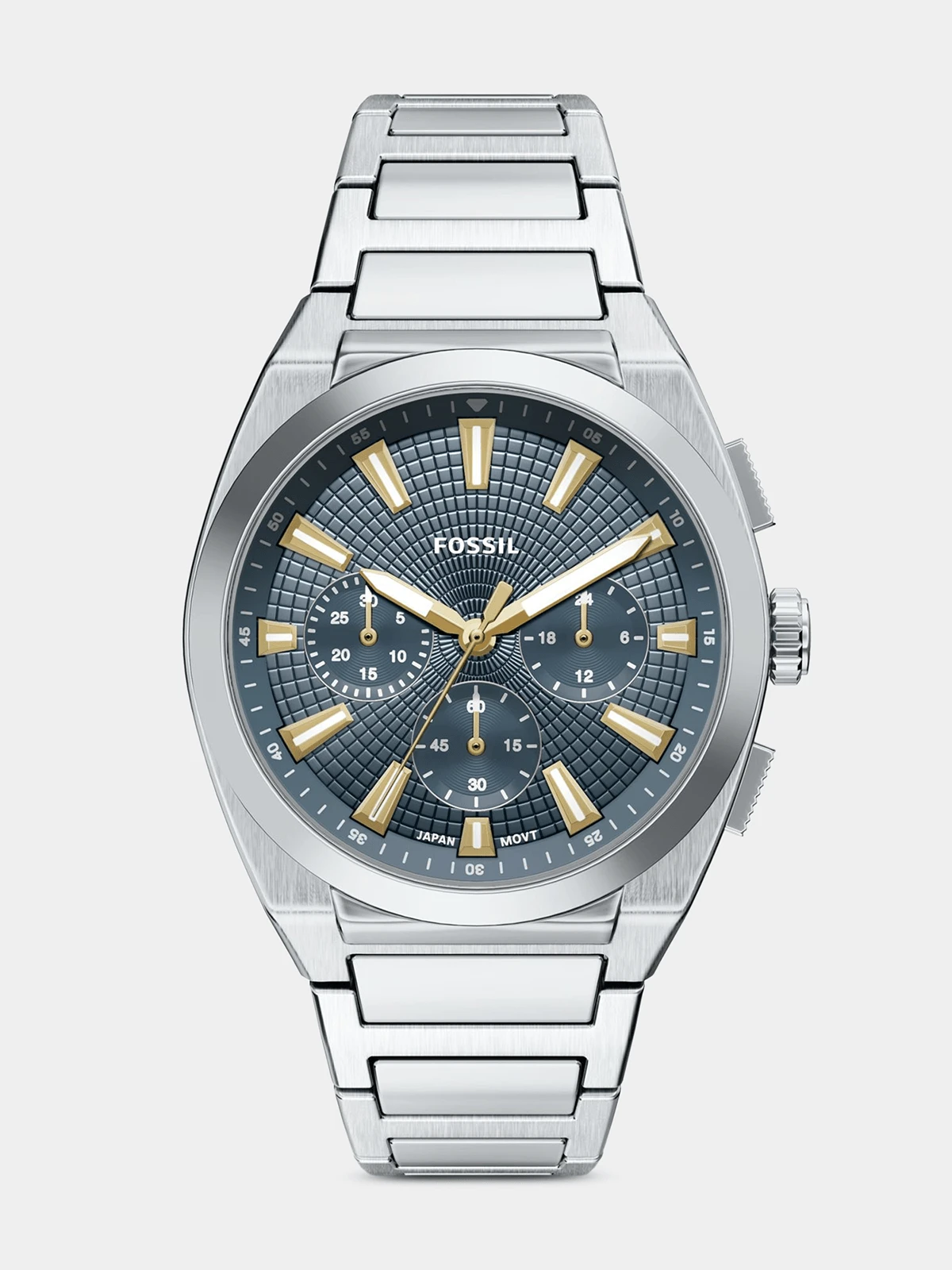 Fossil Everett Light Blue Dial Stainless Steel Chronograph Bracelet Watch