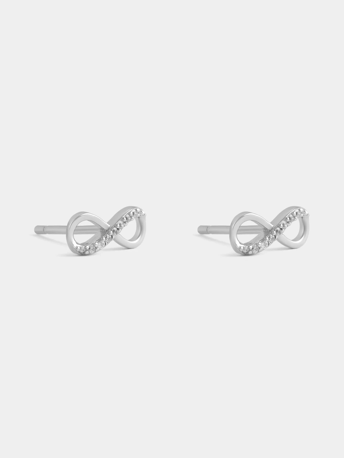 Sterling Silver Cubic Zirconia Infinity Stud Earrings