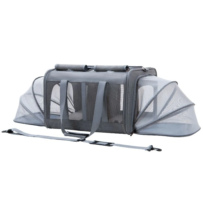 A-PET Double Pet Carrier Expandable Collapsible Lightweight