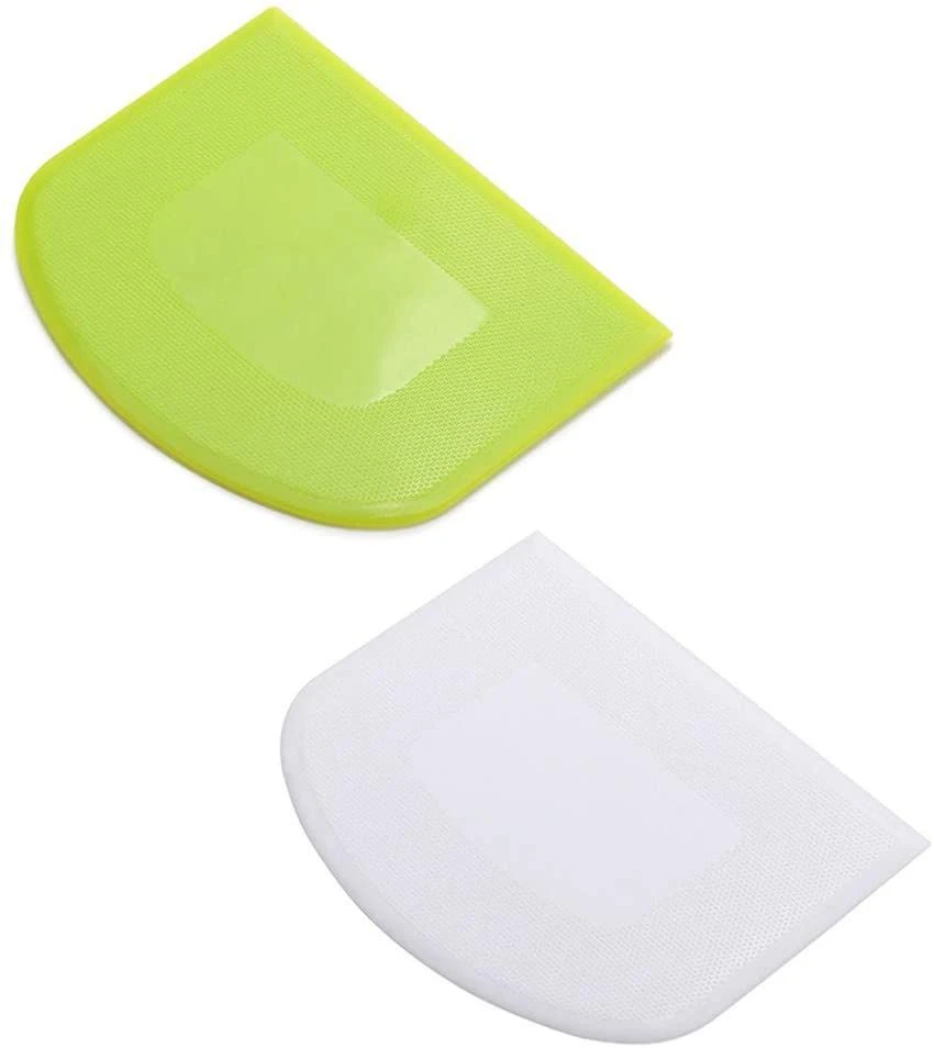 Dough Cutter - Set of 2 Silicone Pastry, Bread & Dough Scrapers