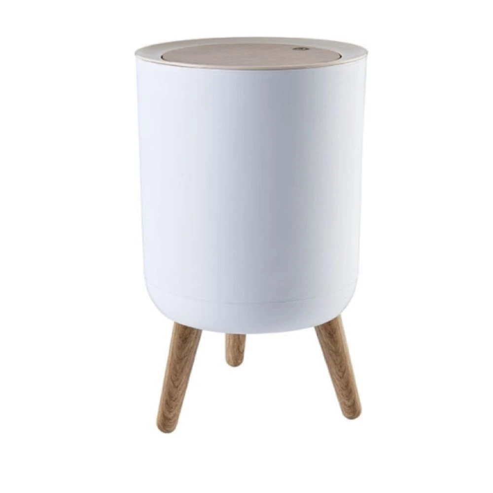 Home Decor Nordic High Foot Trash Can Dustbin Press Lid 37cm