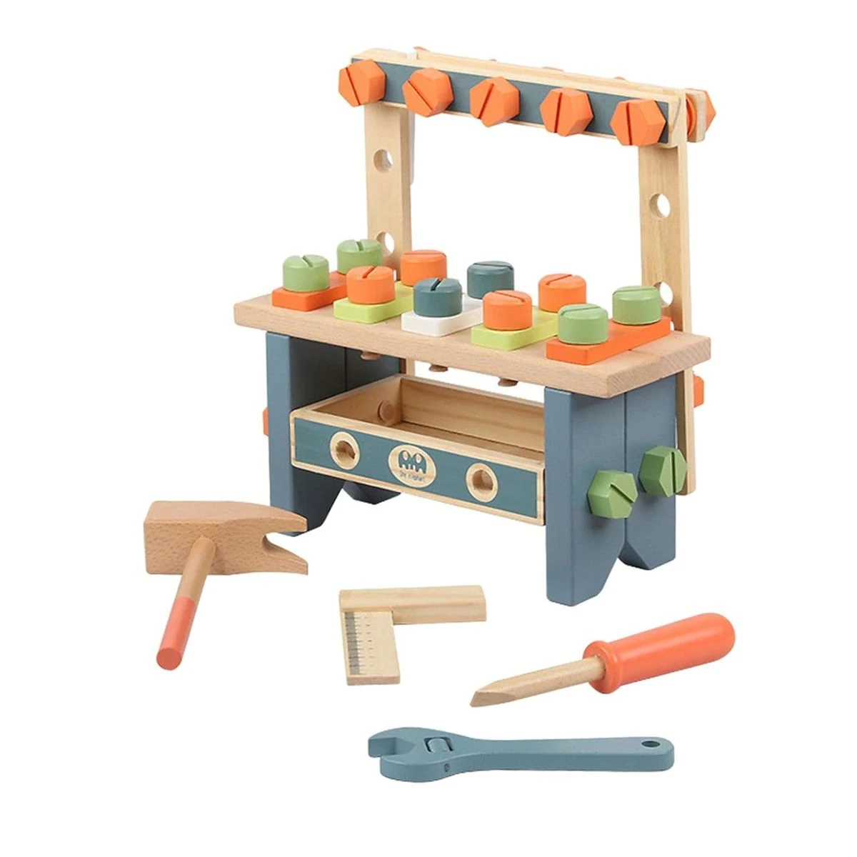Sturdy & Durable Mini Wooden Play Tool Workbench Set for Toddlers