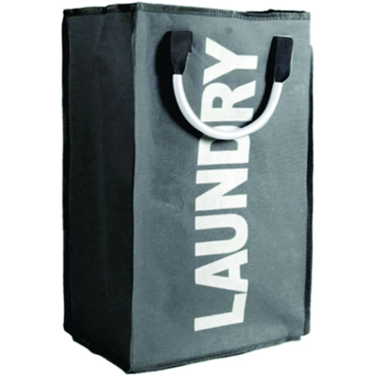 Self-Standing Easy Storage Foldable Laundry Bag Hamper with Aluminum Handle - Grey